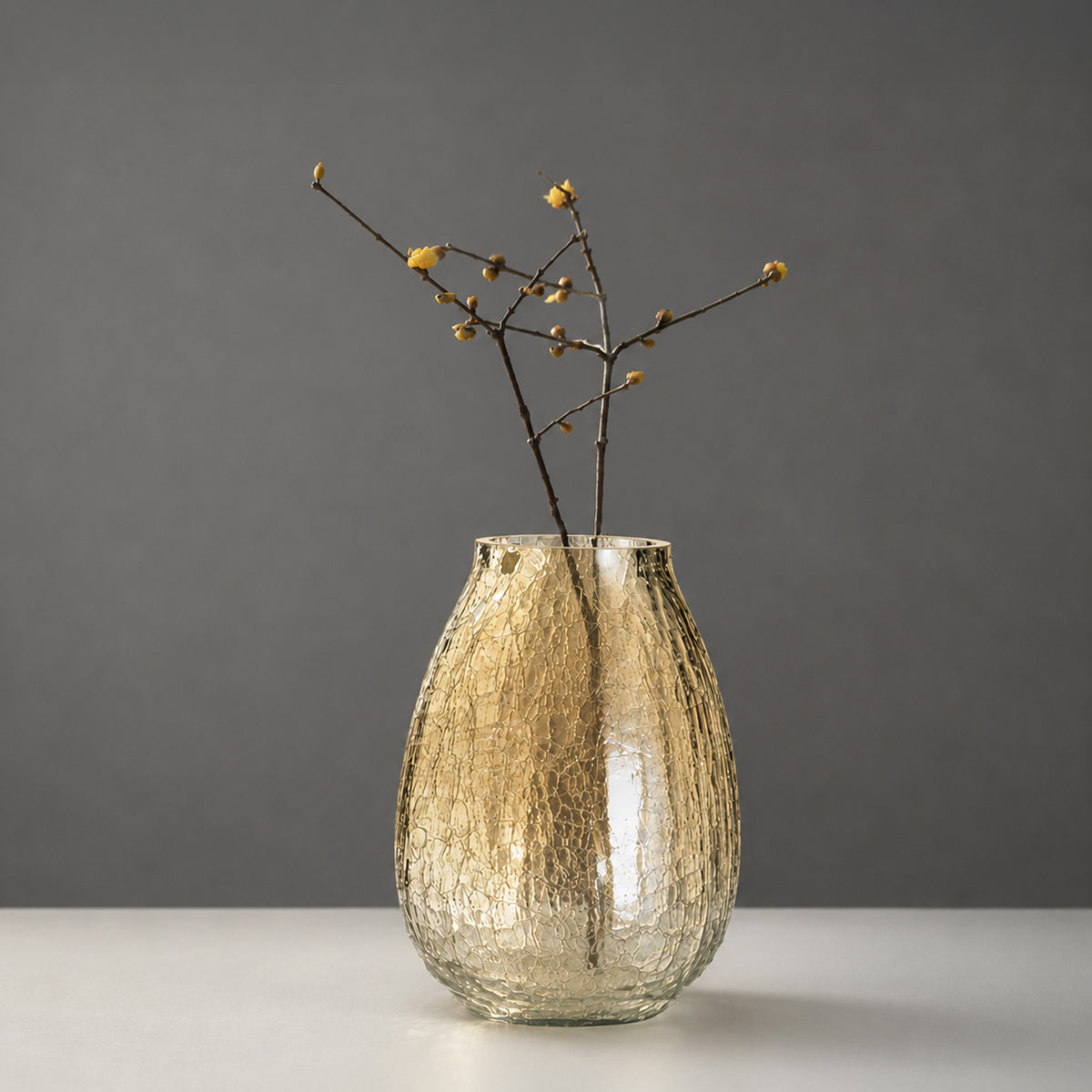 Amber Frost Glass Vase