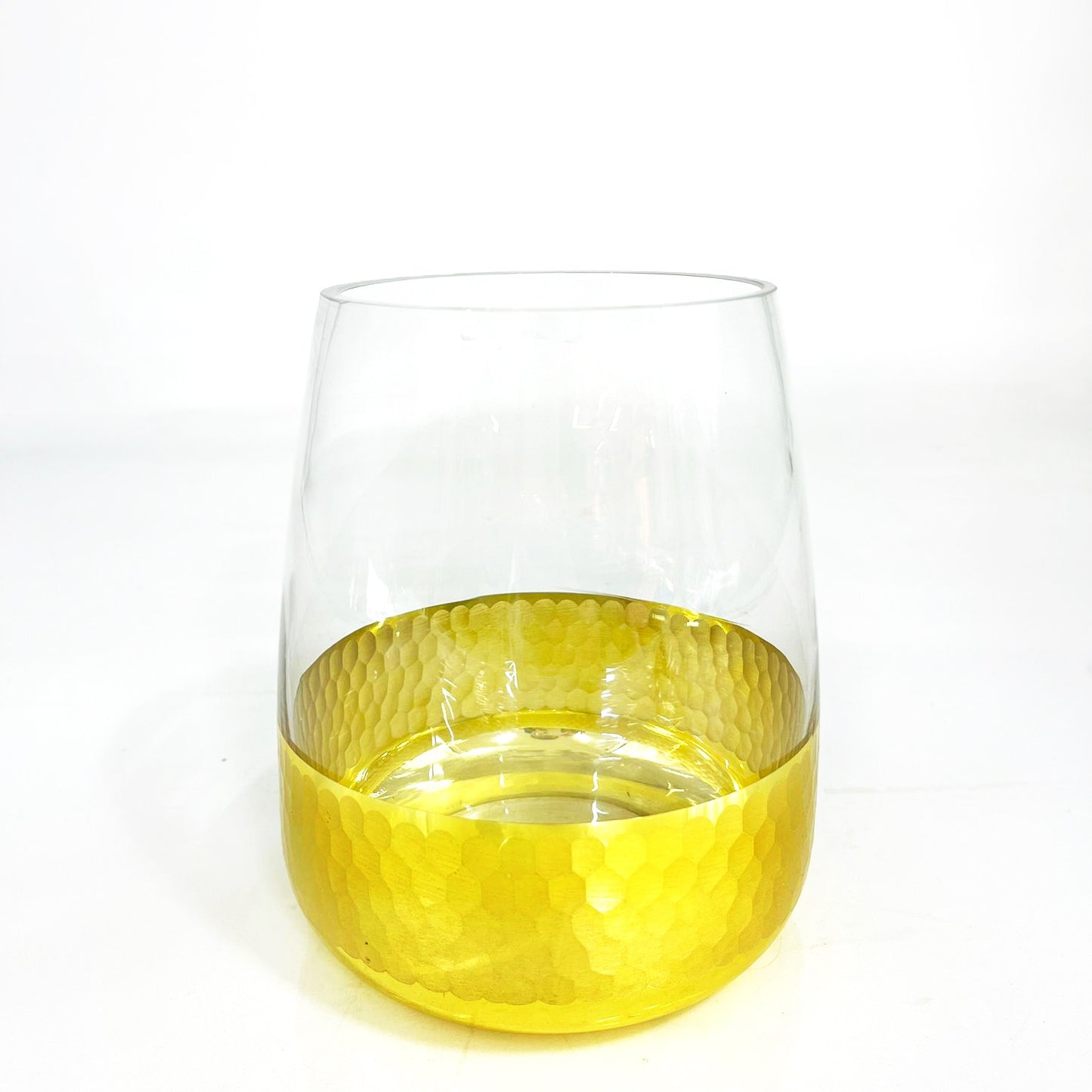 Glass vase with gold trim